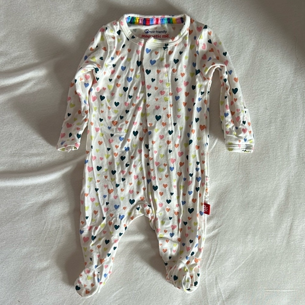 Magnetic Me heart Footie pajama